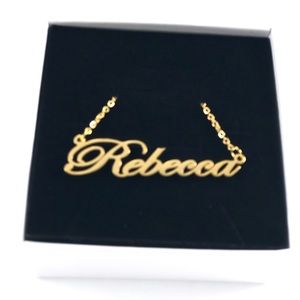 14K Gold Plated Name Necklace - Rebecca